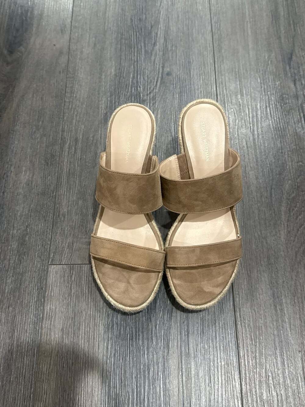 Stuart Weitzman Mirela Suede Espadrille Wedge Sandals